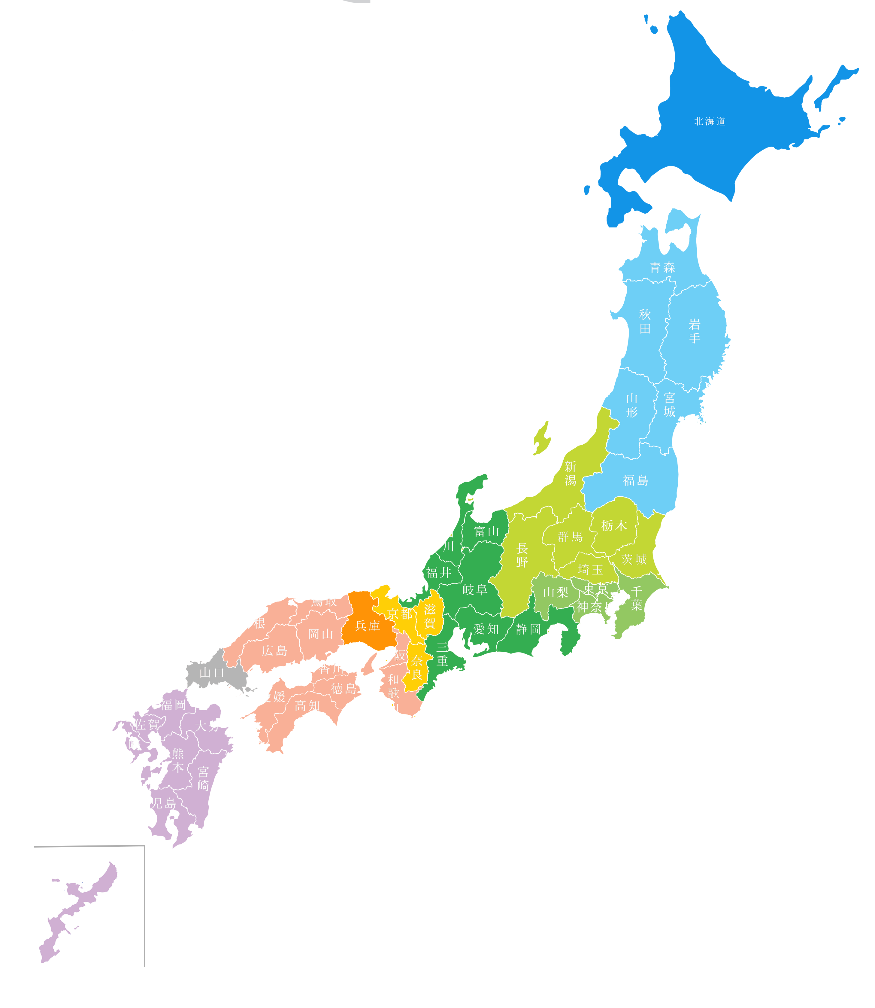 日本地図のイラスト